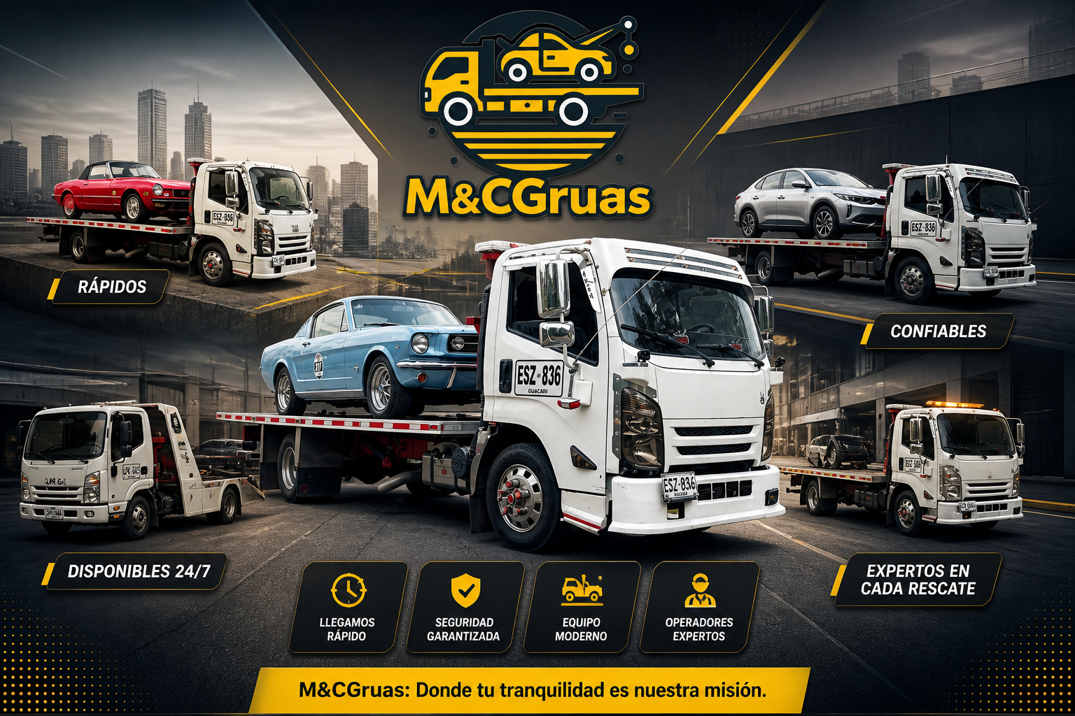 Flota de grúas de M&C Grúas